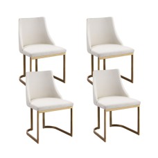 Artiss Balen Dining Chairs Set of 4 - Beige Linen, Sturdy Plywood Frame, Plush Cushions, 47x53x86cm, 150KG Capacity