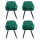 Artiss Velvet Diamond Tufted Dining Chairs Set of 4 - Green, Plush Armchair, Steel Legs, 150kg Capacity, 1-Year Warranty