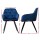 Artiss Set of 4 Velvet Dining Chairs, Blue, Diamond Tufted, Armrests, Solid Wood Frame, Steel Legs, 150kg Capacity