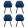 Artiss Set of 4 Velvet Dining Chairs, Blue, Diamond Tufted, Armrests, Solid Wood Frame, Steel Legs, 150kg Capacity