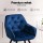 Artiss Set of 4 Velvet Dining Chairs, Blue, Diamond Tufted, Armrests, Solid Wood Frame, Steel Legs, 150kg Capacity