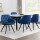 Artiss Set of 4 Velvet Dining Chairs, Blue, Diamond Tufted, Armrests, Solid Wood Frame, Steel Legs, 150kg Capacity