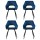 Artiss Velvet Dining Chairs Set of 4 - Blue, Plush Upholstery, Steel Legs, 150kg Capacity, Luxurious Comfort