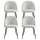 Artiss Dining Chairs Set of 4 Sherpa Boucle White, Modern Upholstered Winged Back, Steel Legs, 150kg Capacity