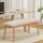 Artiss Dining Bench, Faux Linen Upholstery, Rubberwood Legs, 106cm, Beige Oak, 300kg Capacity, Contemporary Design