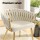 Artiss Velvet Dining Chair Beige, Hand-Woven Backrest, Armrests, Steel Legs, 63x50x69cm, 150kg Capacity