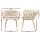 Luxurious Artiss Set of 2 Velvet Dining Chairs, Beige, with Hand-Woven Backrest and Sturdy Steel Legs, 63x50x69cm
