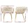 Artiss Set of 4 Velvet Dining Chairs - Beige, Solid Wood Frame, Steel Legs, 69cm, 150kg Capacity, Hand-Woven Backrest