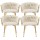 Artiss Set of 4 Velvet Dining Chairs - Beige, Solid Wood Frame, Steel Legs, 69cm, 150kg Capacity, Hand-Woven Backrest