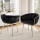 Luxurious Artiss Velvet Dining Chairs Set of 2 – Black, Plush Armchair with Steel Legs, Hand-Woven Back, 150kg Capacity