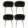 Artiss 1 Set of 4 Velvet Dining Chairs, Black - Plush Upholstery, Hand-Woven Backrest, Sturdy Steel Legs, 150kg Capacity