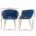 Artiss Set of 4 Velvet Dining Chairs - Blue - Hand-Woven Backrest, Solid Wood Frame, Steel Legs, 150kg Capacity
