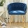 Artiss Set of 4 Velvet Dining Chairs - Blue - Hand-Woven Backrest, Solid Wood Frame, Steel Legs, 150kg Capacity