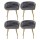 Artiss Set of 4 Grey Velvet Dining Chairs, Plush Armchair with Steel Legs, Hand-Woven Backrest, 150kg Capacity