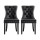 Artiss Set of 2 Black PU Leather Dining Chairs, Button Tufted Backrest, Rubberwood Legs, 150kg Capacity, 96cm
