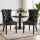 Artiss Set of 2 Black PU Leather Dining Chairs, Button Tufted Backrest, Rubberwood Legs, 150kg Capacity, 96cm
