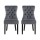Artiss Set of 2 Grey Velvet Dining Chairs, Button Tufted Backrest, Rubberwood Legs, 50x46x96cm, 150kg Capacity