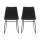 Artiss 2x Retro Dining Chairs - Black PU Leather, Ergonomic Design, Metal Legs, Compact 48x58x83cm, Easy Assembly