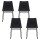 Artiss 4x Retro Dining Chairs in Black PU Leather, Ergonomic Design with Metal Sled Legs, 48x58x83cm, Easy Assembly
