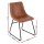 Artiss 2x Retro Dining Chairs - Brown PU Leather, Ergonomic Design, Metal Sled Legs, 48x58x83cm, Mid-Century Accent