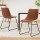 Artiss 2x Retro Dining Chairs - Brown PU Leather, Ergonomic Design, Metal Sled Legs, 48x58x83cm, Mid-Century Accent