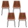 Artiss 4x Retro Dining Chairs with PU Leather, Ergonomic Curved Backrest & Metal Sled Legs, Brown, 48x58x83cm, 150kg