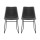 Artiss Retro PU Leather Dining Chairs Set of 2 - Grey, Ergonomic Design, Metal Sled Legs, 150kg Capacity, 48x58x83cm