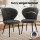 Artiss 2x Grey Sherpa Bouclé Dining Chairs - Wing Back Design, High-Density Foam, Steel Legs, 150kg Capacity, 60x50x90cm