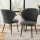 Artiss 2x Grey Sherpa Bouclé Dining Chairs - Wing Back Design, High-Density Foam, Steel Legs, 150kg Capacity, 60x50x90cm