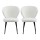 Artiss 2x Sherpa Bouclé Dining Chairs, White Wing Back, Ergonomic Design, Powder-Coated Steel Legs, 150kg Capacity