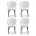 Artiss Set of 4 White Dining Chairs: Sherpa Bouclé Wing Back, Ergonomic Design, 150kg Capacity, Metal Legs, 60x50x90cm
