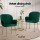 Artiss Kynsee Set of 4 Green Velvet Dining Chairs – Plush Armchairs with Steel Legs, 150kg Capacity, 54x58x83cm
