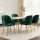 Artiss Kynsee Set of 4 Green Velvet Dining Chairs – Plush Armchairs with Steel Legs, 150kg Capacity, 54x58x83cm