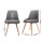 Artiss Kalmar Dining Chairs Set of 2 - Grey Upholstered Fabric, Solid Beech Wood Frame, Scandinavian Design, 81cm Height