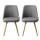 Artiss Kalmar Dining Chairs Set of 2 - Grey Upholstered Fabric, Solid Beech Wood Frame, Scandinavian Design, 81cm Height