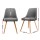 Artiss Kalmar Dining Chairs Set of 4 - Grey, Soft-Touch Fabric, Beech Wood Frame, 45cm Seat Height, Scandinavian Style