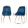 Artiss Velvet Dining Chairs Set of 4 - Blue, Channel Tufted, Gold Legs, 44x41x80cm, High Resilience Foam, Easy Assembly