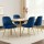 Artiss Velvet Dining Chairs Set of 4 - Blue, Channel Tufted, Gold Legs, 44x41x80cm, High Resilience Foam, Easy Assembly