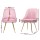 Artiss Velvet Dining Chairs Set of 4 - Pink, Channel Tufted, Gold Metal Legs, 44x41x80cm, Iconic Design, Easy Assembly