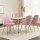 Artiss Velvet Dining Chairs Set of 4 - Pink, Channel Tufted, Gold Metal Legs, 44x41x80cm, Iconic Design, Easy Assembly