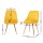 Artiss Velvet Dining Chairs Set of 4 - Yellow, Channel Tufted, Gold Metal Legs, High Resilience Foam, 44x41x80cm