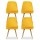 Artiss Velvet Dining Chairs Set of 4 - Yellow, Channel Tufted, Gold Metal Legs, High Resilience Foam, 44x41x80cm
