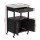 Artiss Kitchen Island Trolley 60cm Rolling Cart with Stainless Steel Top, Drawer, Cupboard, Black, Portable Storage