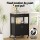 Artiss Kitchen Island Trolley 60cm Rolling Cart with Stainless Steel Top, Drawer, Cupboard, Black, Portable Storage