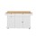 Artiss 150cm Kitchen Island Trolley Rolling Serving Cart White Oak Foldable Drop Leaf with AC and USB