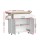 Artiss 90cm Kitchen Island Trolley with Foldable Drop Leaf Rolling Serving Cart White Oak Cabinet Storage
