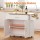 Artiss 90cm Kitchen Island Trolley with Foldable Drop Leaf Rolling Serving Cart White Oak Cabinet Storage
