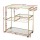 Artiss Gold Bar Cart: 102cm Drink Trolley with Wine Rack, Glass Holder, Mirrored Shelves, and Lockable Casters