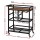 Artiss Bar Cart Drinks Trolley 72cm Black Walnut Metal Frame Wine Rack Glass Holder Removable Racks Hooks