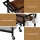 Artiss Bar Cart Drinks Trolley 72cm Black Walnut Metal Frame Wine Rack Glass Holder Removable Racks Hooks